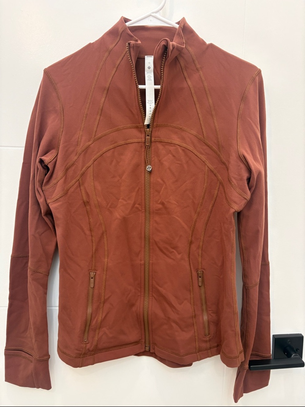 NEW Lululemon Women's Brown/Rust Zip-Up Bomber Jacket with Vented Back Size 10